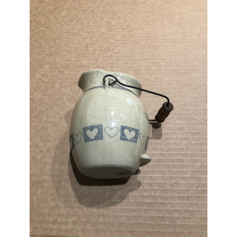 THT Designs Earthenware heart pattern Pitcher Marked 1996
